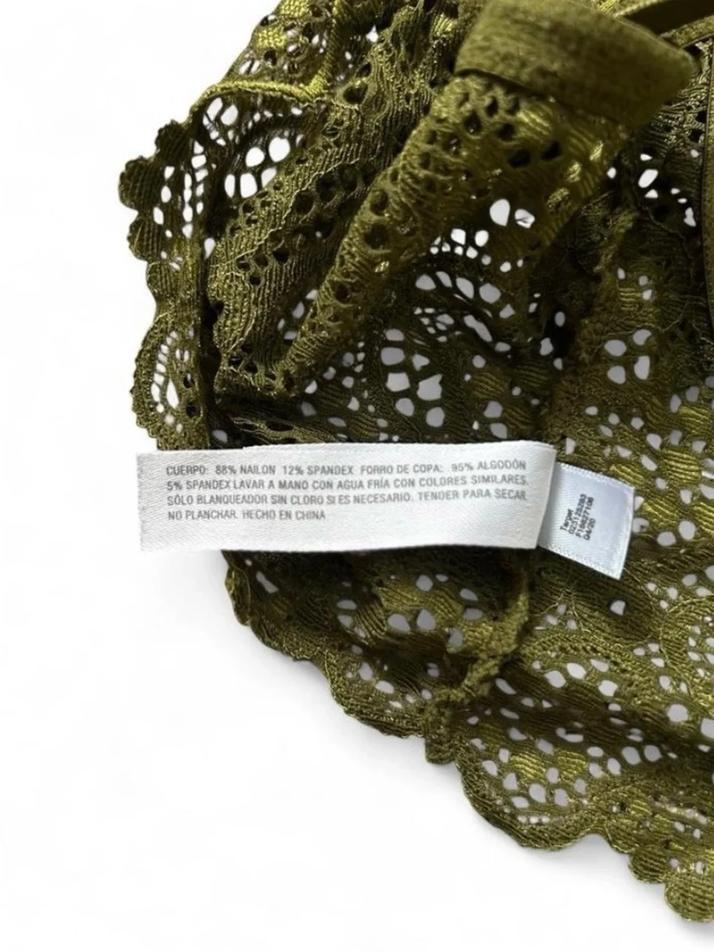Auden Olive Green Lace Bralette